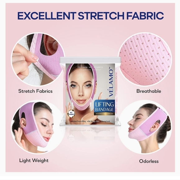 VELAMO Reusable V Line Mask Facial Slimming Strap, Double Chin Reducer, Chin Up. - Picture 7 of 10